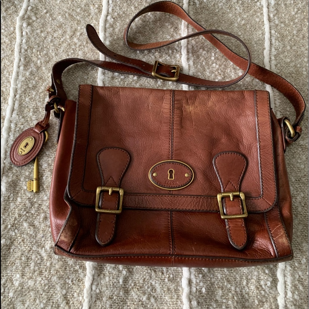 Vintage Fossil Messenger Crossbody